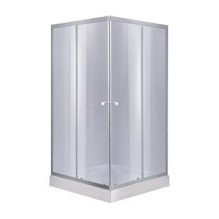 Набор Lidz душевая кабина Wawel SC90x90.SAT.LOW.GR, стекло тонированное 4 мм + поддон Mazur SD00048613 фото