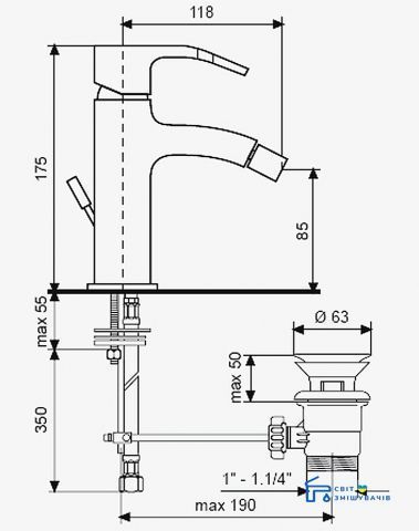 Змішувач для біде EMMEVI NIAGARA BIO 74004 BIO 74004 фото