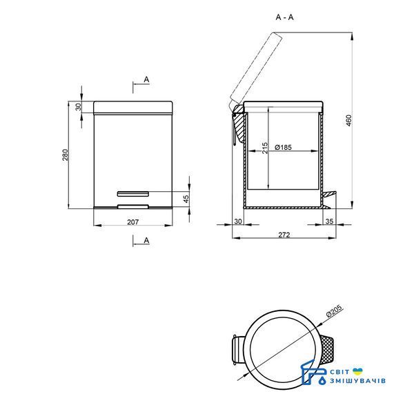 Відро для сміття Qtap Liberty BLM 1149 SD00040036 SD00040036 фото
