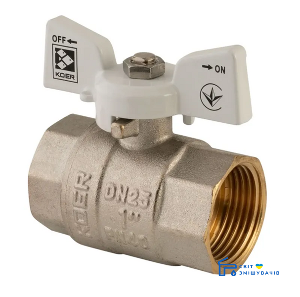 Кран кульовий KOER 1" ГДБ (KR.217.W) білий (KR0180) KR0180 фото