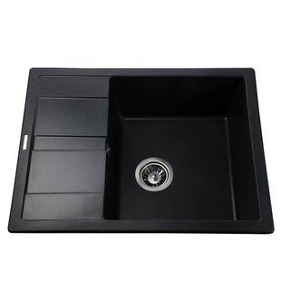 Гранитная мойка Globus Lux ONE черный металлик 650х500 21069gser фото