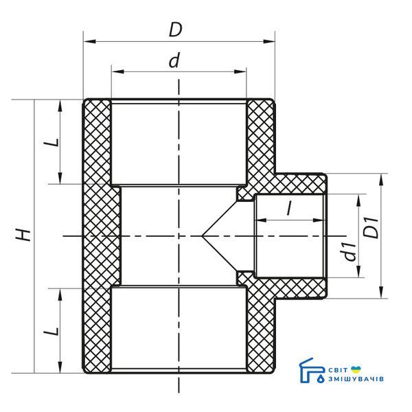 Тройник редукционный 50x25x50 PPR KOER K0048.PRO (KP0057) KP0057 фото