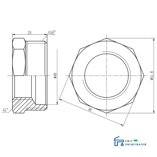 Футорка SD Forte 1" 1/2х1" НВ SF3744025 SD00002742 фото