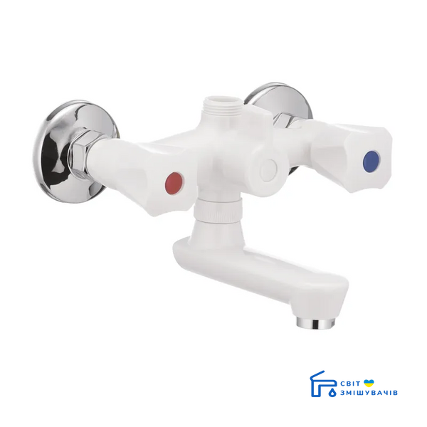 Смеситель для ванны PLAMIX Omega-142 белый (без шланга и лейки) (PM0021) PM0021 фото