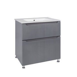 Комплект Qtap Scorpio 710х825х460 Graphite тумба підлогова + раковина врізна QT1471TNВ7023070CG SD00047718 фото