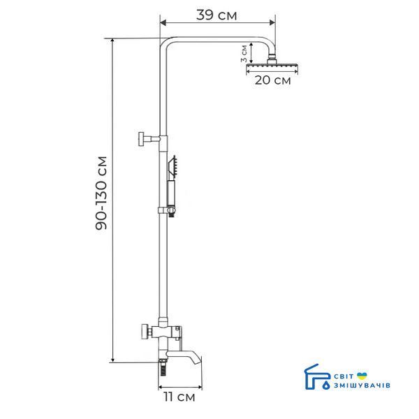 Душевая колонна со смесителем (нерж.сталь) HAIBA KUB-009-J (HB2793) HB2793 фото