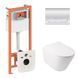 Комплект: Qtap Swan Ultra Quiet унітаз підвісний QT16335179W + Nest комплект інсталяції 4в1 (лінійна клавіша Chrome) QT0133M425 + M08381CRM SD00051278 фото 1