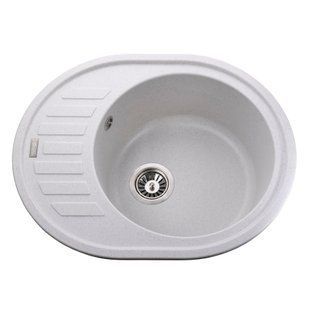 Гранитная мойка Globus Lux ARNO жемчужный 650х500мм 8555gser фото