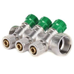 Колектор вентильний з фітингом KOER KR.1124-3 1&rdquo;x3 WAYS (KR2833) KR2833 фото