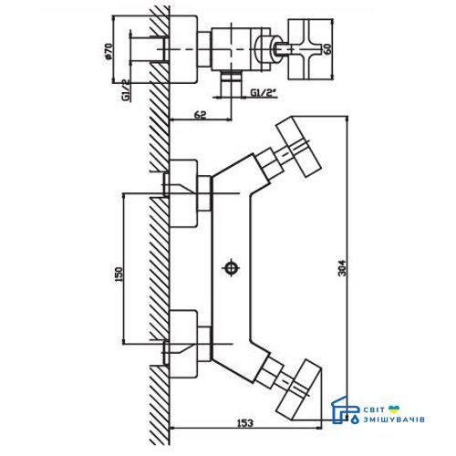 Смеситель для душа HAIBA BERGUS 003 HB0020 HB0020 фото