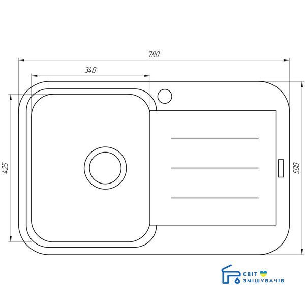 Гранітне миття Globus Lux OBER графіт 780х500мм-А0001 22401gser фото