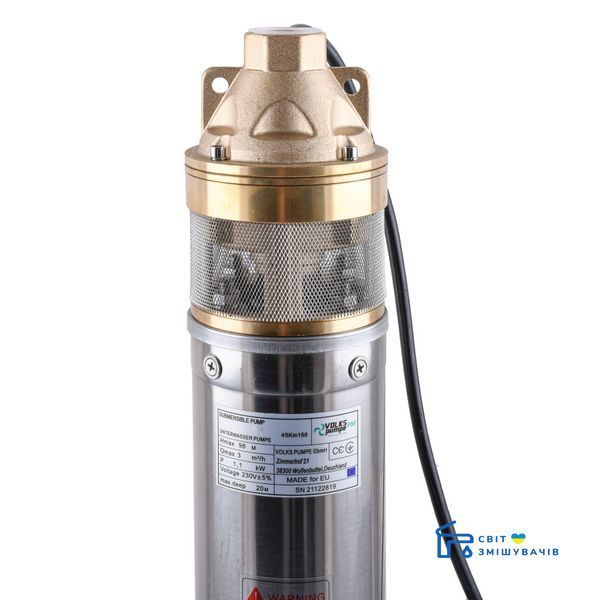 Насос свердловинний вихровий VOLKS pumpe PM 4SKm150 1,1 кВт + кабель 10м 23528gser фото