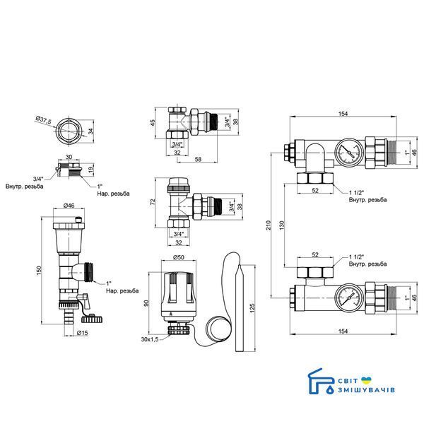 Змішувальна група SD Forte 1'" без байпаса SD00039977 SD00039977 фото