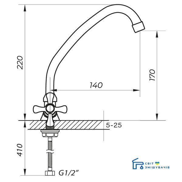 Змішувач для миття ZERIX JIK4 102-A ZX0409 ZX0409 фото
