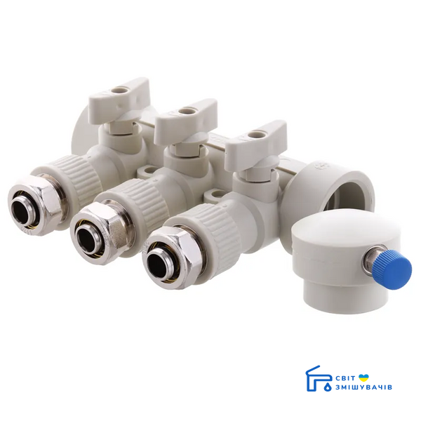 Колектор розподільний 3-way з фітингом (40x20) PPR Koer K0191.PRO (KP2556) KP2556 фото