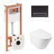 Комплект: Qtap Swan Ultra Quiet унітаз підвісний QT16335179W + Nest комплект інсталяції 4в1 (лінійна клавіша Black mat) QT0133M425 + M08V1091MB SD00051277 фото 1