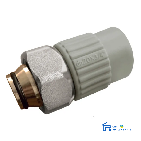 Муфта з євроконусом та накидною гайкою 20x3/4 PPR KOER K0240.PRO (KP2606) KP2606 фото