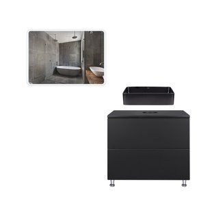 Комплект мебели для ванной Qtap Tern тумба + раковина + зеркало QT044VI43016 SD00049130 фото