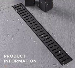 Трап для душу GAPPO G87007-36, 70х700 мм, нержавіюча сталь, чорний G87007-36 фото