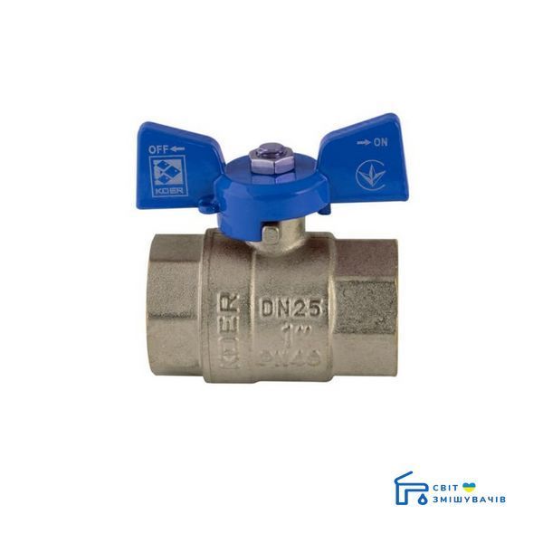 Кран кульовий KOER 1" ГГБ (KR.217.B) синій (KR2718) KR2718 фото