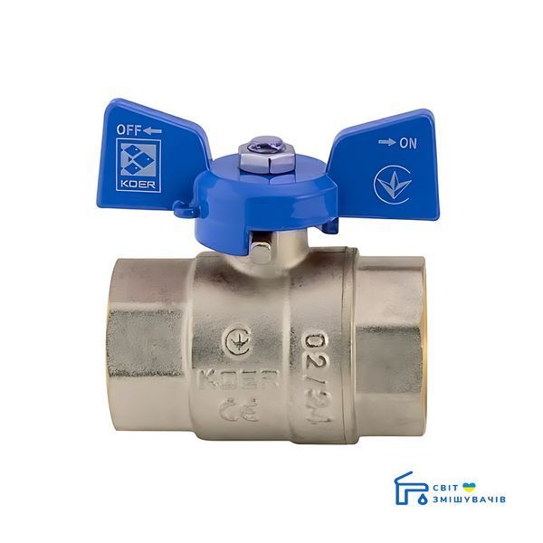 Кран кульовий KOER 1" ГГБ (KR.217.B) синій (KR2718) KR2718 фото