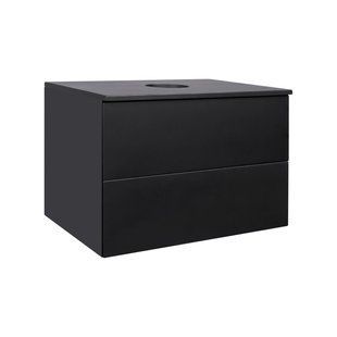 Тумба підвісна Qtap Tern 700х476х469 Matt black зі стільницею QT1779TPL702MB SD00045078 фото