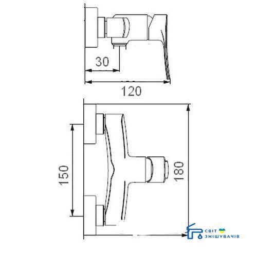 Змішувач для душу TOPAZ ZARA-TZ 13705-H37 14251gser фото
