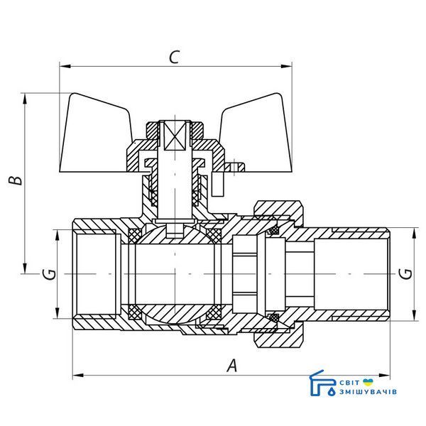 Кран с американкой 1/2" (KOER KR.227) (KR0014) KR0014 фото