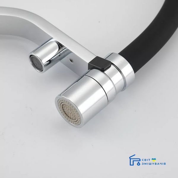 G4395-60 кухня під осмос одноваж. вис. силікон. вилив лат. шпилька ?35 (хром/чорний) G4395-60 фото