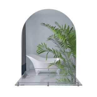 Зеркало настенное Zerix LAGUNA MRZ03-70x80x11 прямоугольное с дугообразным верхом и полкой (ZX5623) ZX5623 фото