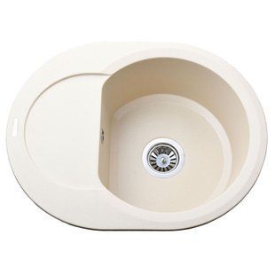 Гранитная мойка Globus Lux MORAINE слоновая кость 600х470мм 22420gser фото