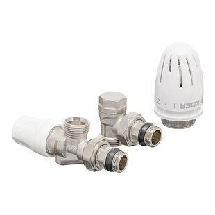 Комплект для підключення радіатора KOER SET-16 - 1/2"x3/4" (осьовий) з термоголовкою ПН (KR3179) KR3179 фото