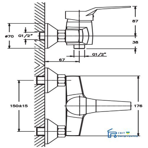 Смеситель для душа HAIBA ZEON 003 HB0407 HB0407 фото