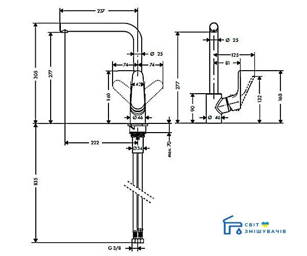 Змішувач для кухні HANSGROHE FOCUS 31817800 31817800 фото