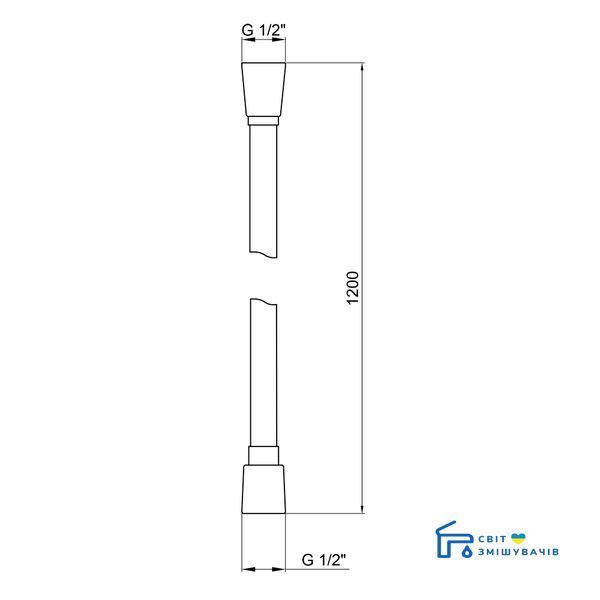 Шланг для душу Qtap Hadice PVC120B 1,20 м SD00047465 фото