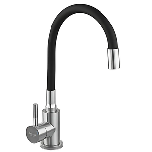 Змішувач для кухні Armata SUS-011 Refl.Black із силіконовим виливом (вилив чорний) (CH6480) CH6480 фото