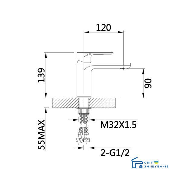 Змішувач для раковини Qtap Jay QTJAY270BLM45545 Black Matt SD00051669 фото