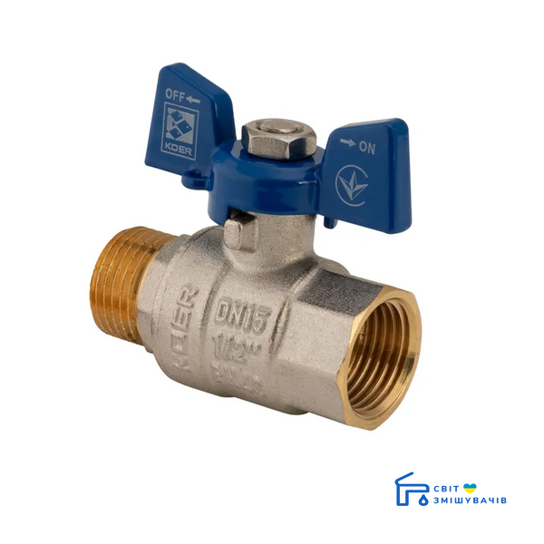 Кран кульовий KOER 1/2" ГШБ (KR.218.B) синій (KR2722) KR2722 фото