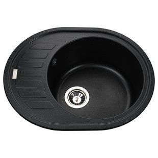 Гранитная мойка Globus Lux ARNO черный металлик 620х500 20966gser фото