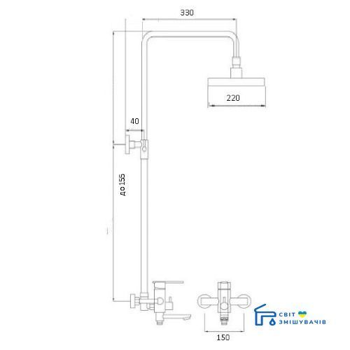 Душова система GLOBUS LUX STYLE VAN-DS0026 14051gser фото