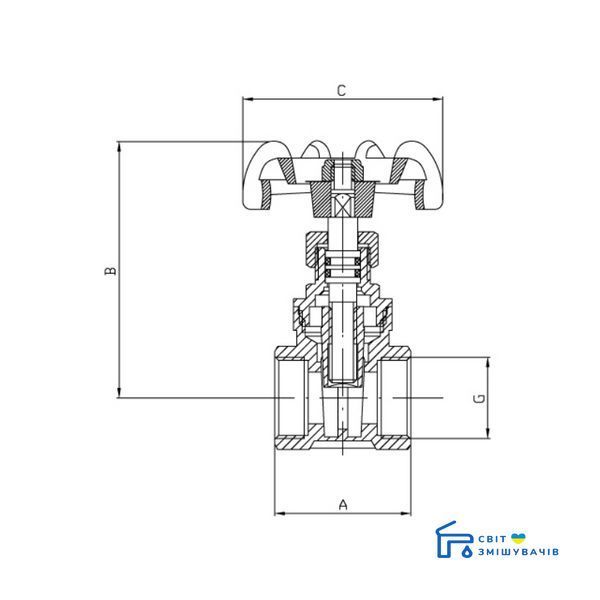 Засувка клинова KOER KR.280 - 2" (KR2910) KR2910 фото