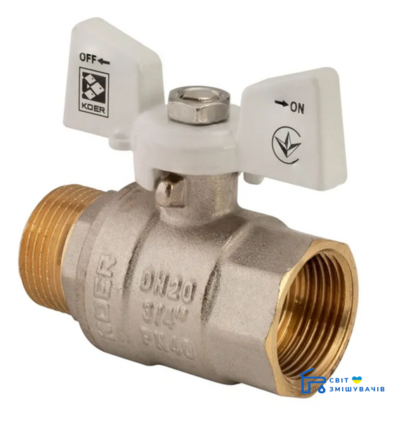 Кран шаровый KOER 3/4" ГШБ (KR.218.W) белый (KR0183) KR0183 фото