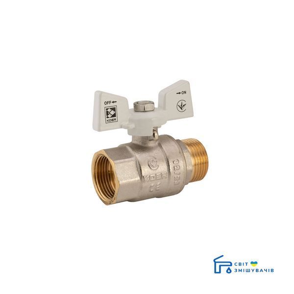 Кран шаровый KOER 3/4" ГШБ (KR.218.W) белый (KR0183) KR0183 фото