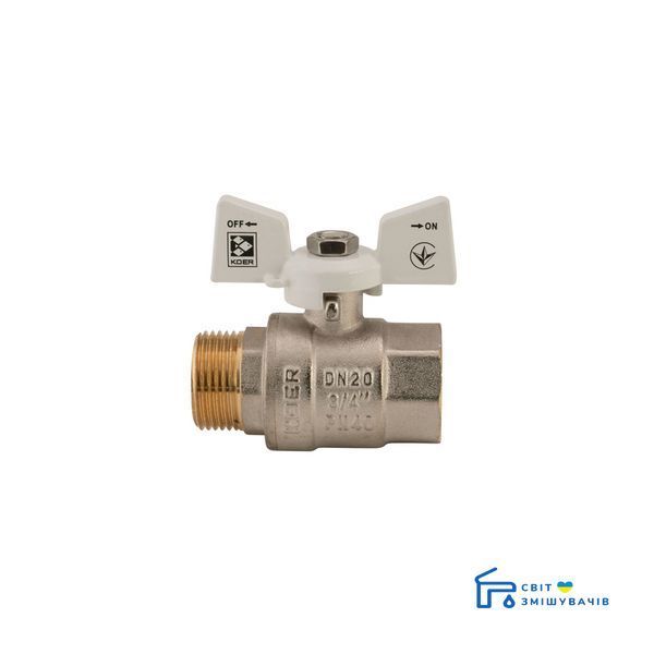 Кран шаровый KOER 3/4" ГШБ (KR.218.W) белый (KR0183) KR0183 фото