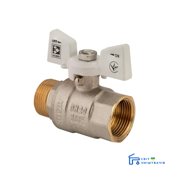 Кран шаровый KOER 3/4" ГШБ (KR.218.W) белый (KR0183) KR0183 фото