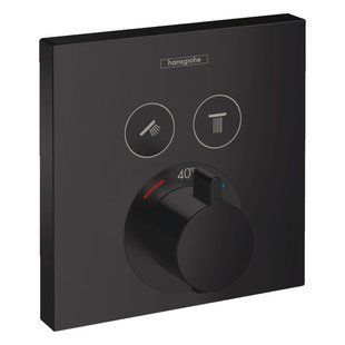 Hansgrohe 15763670 SHOWERSELECT термостат для 2х потребителей, скрытого монтажа, цвет покрытия чёрный матовый 15763670 фото