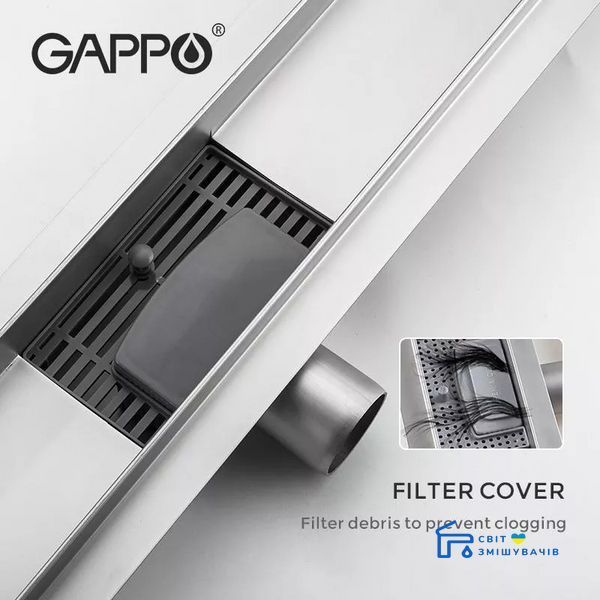 Трап для душу GAPPO G85007-1, 70х500 мм, Нержавіюча сталь G85007-1 фото
