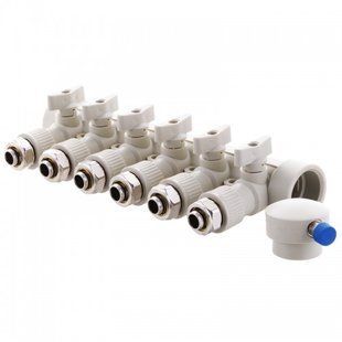 Колектор розподільний 6-way з фітингом (40x20) PPR Koer K0194.PRO (KP2559) KP2559 фото