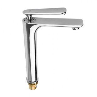 F1052-55 (H52) Смеситель для умывальника высокий литой гусак лат. корпус гайка (диам)35 FRAP 1/10 F1052-55 фото