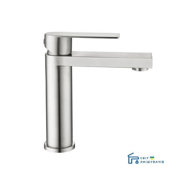 Змішувач для раковини низький Lidz Nexus 001F (k35) LDNEX001FNKS49184 Nickel SD00055308 фото